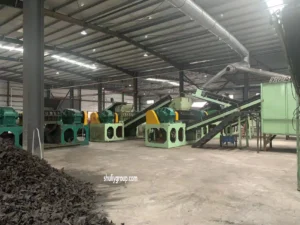 Pantalla de la máquina de reciclaje de neumáticos